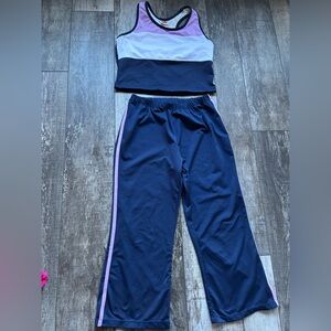 Avia Women’s XL' Navy, White, and Lavender 2-piece workout suit